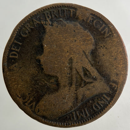 British Victoria Half-Penny Coin | Worn Grade