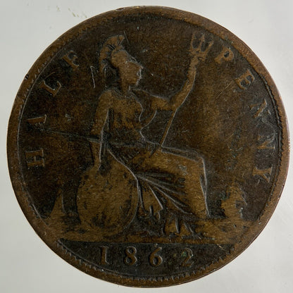 1862 Victoria Half-Penny Coin | Collectable Grade