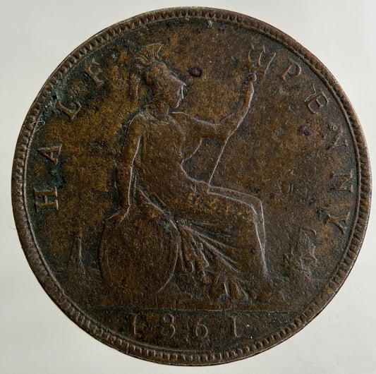 1861 Victoria Half-Penny Coin | Collectable Grade