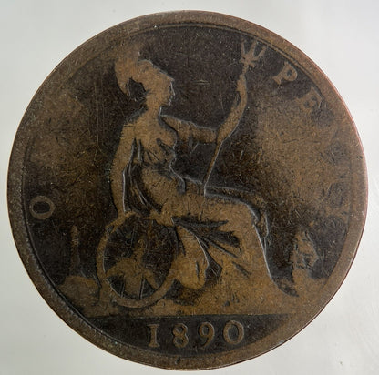 1890 Victoria One Penny Coin | Collectable Grade