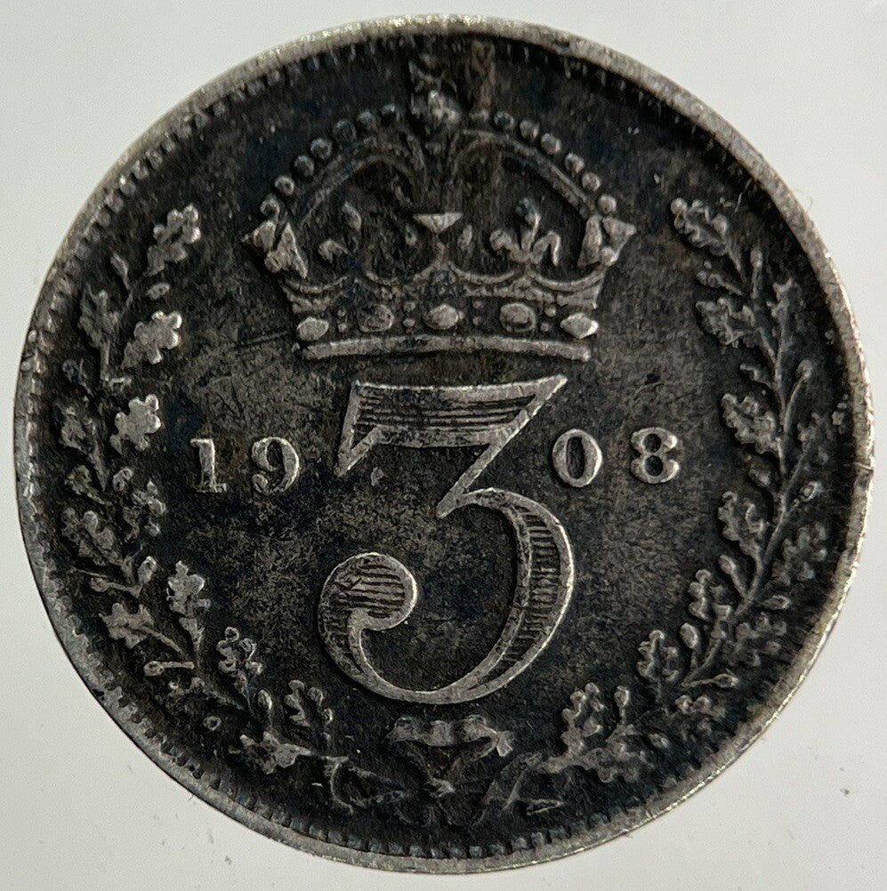 1908 Edward VII Threepence Silver Coin | Fine Collectable Grade