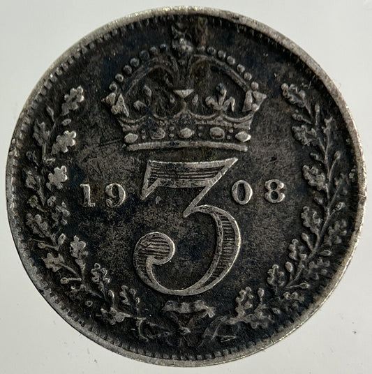 1908 Edward VII Threepence Silver Coin | Fine Collectable Grade