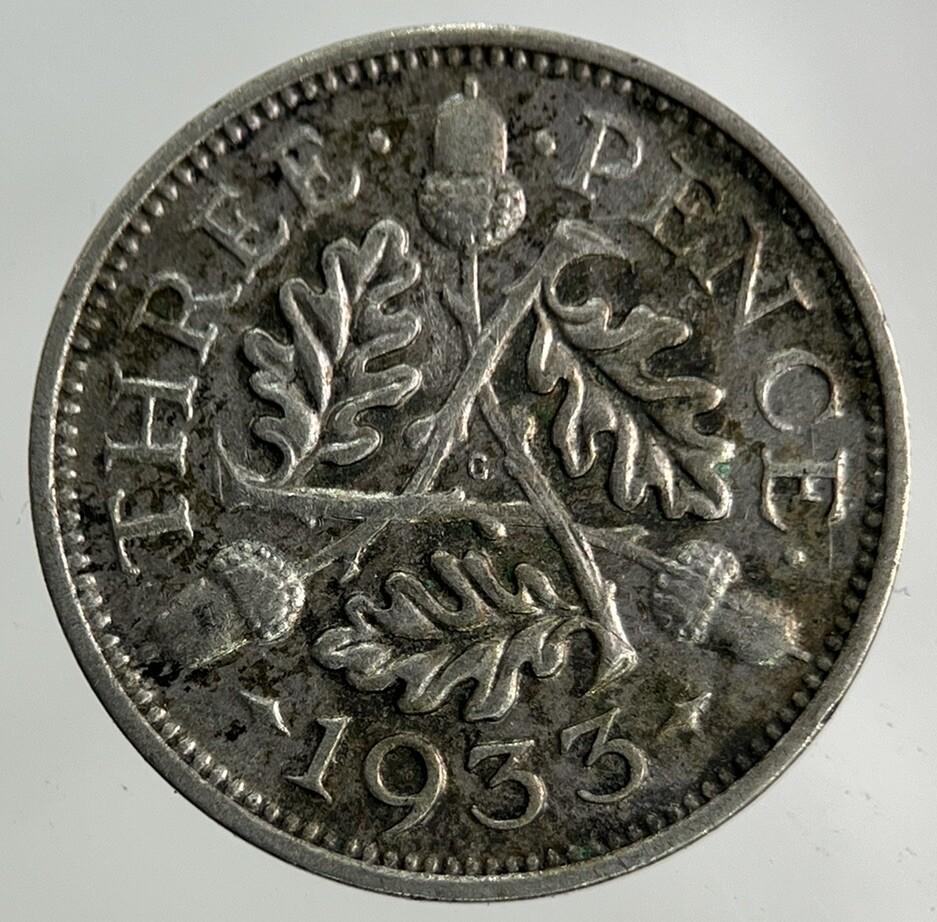 1933 George V Threepence Silver Coin | Fine Collectable Grade