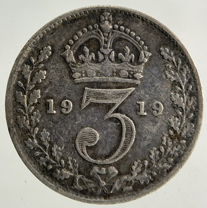 1919 George V Threepence Silver Coin | Fine Collectable Grade