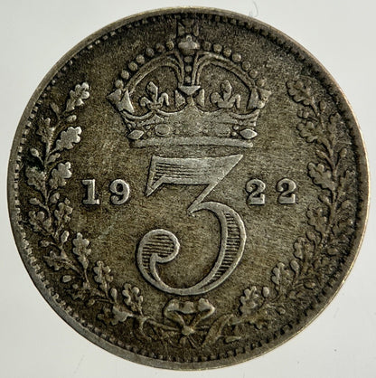 1922 George V Threepence Silver Coin | Fine Collectable Grade