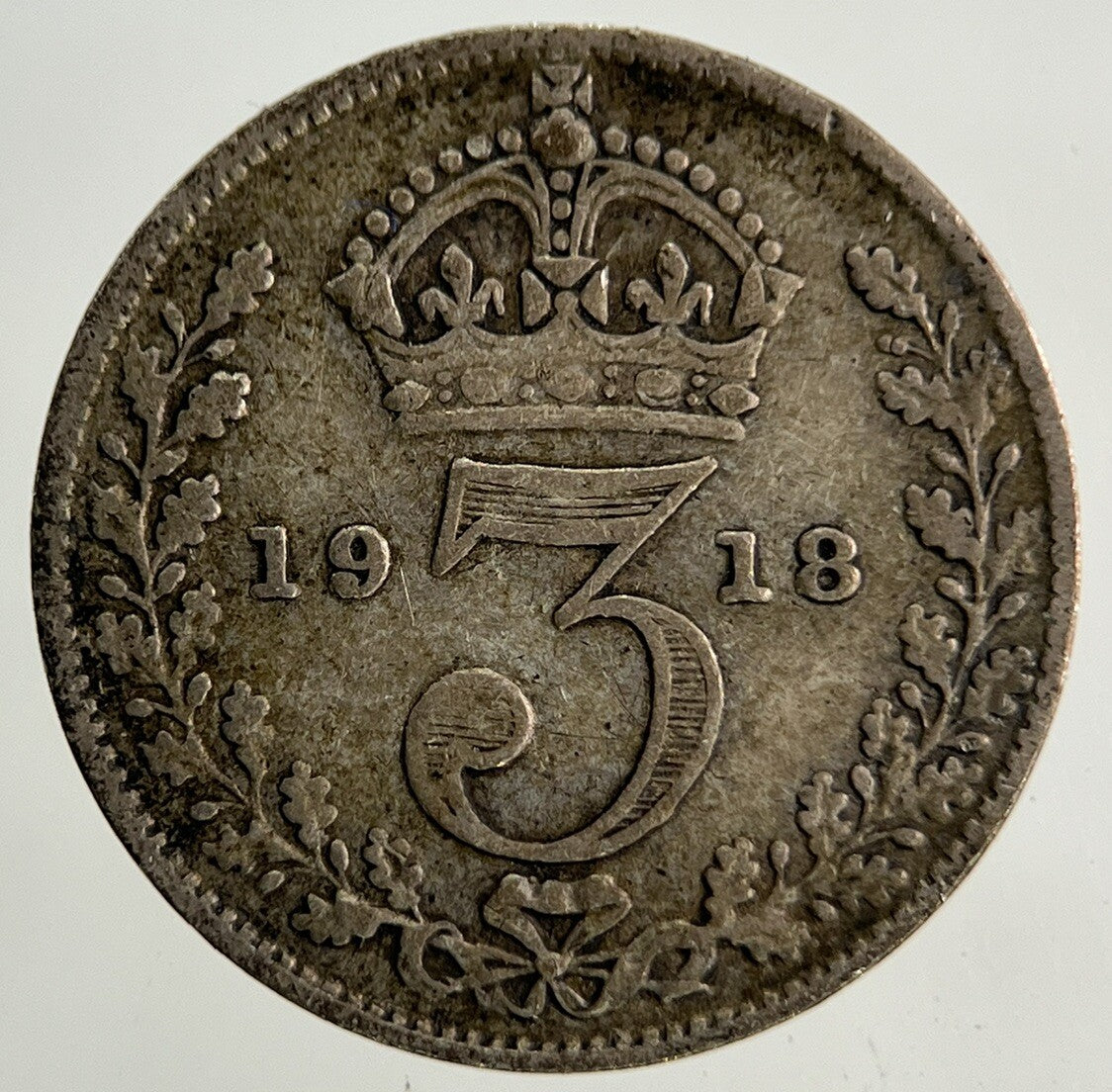 1918 George V Threepence Silver Coin | Fine Collectable Grade