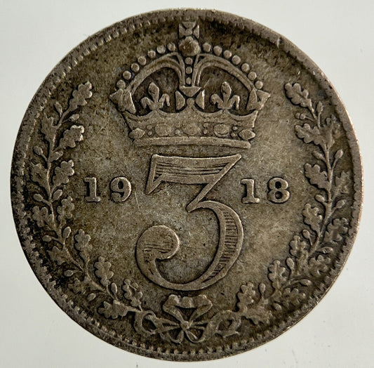 1918 George V Threepence Silver Coin | Fine Collectable Grade