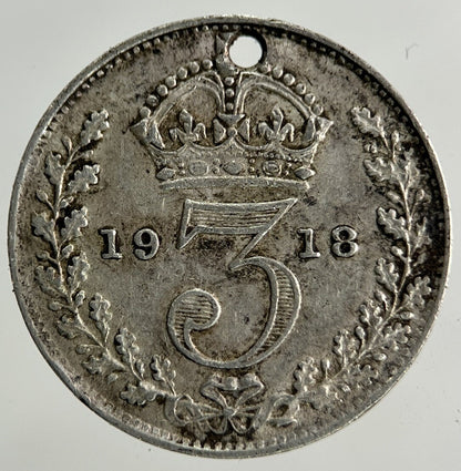1918 George V Threepence Silver Coin | Fine Collectable Grade