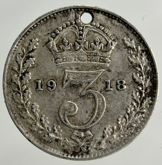 1918 George V Threepence Silver Coin | Fine Collectable Grade