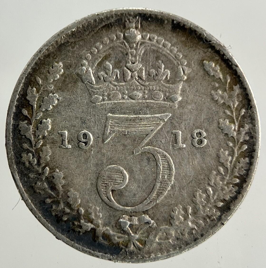 1918 George V Threepence Silver Coin | Fine Collectable Grade