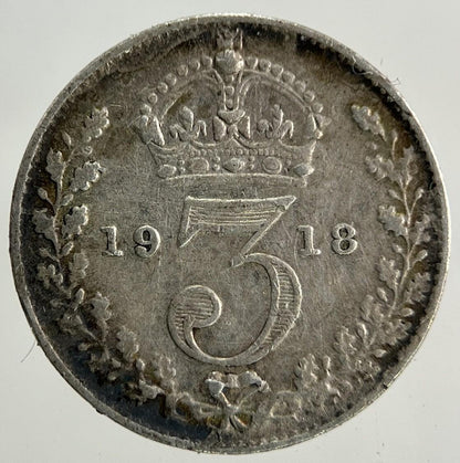 1918 George V Threepence Silver Coin | Fine Collectable Grade