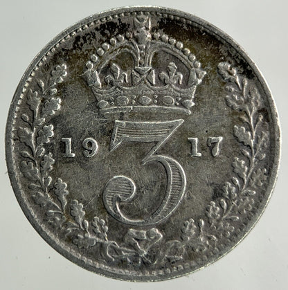 1917 George V Threepence Silver Coin | Fine Collectable Grade