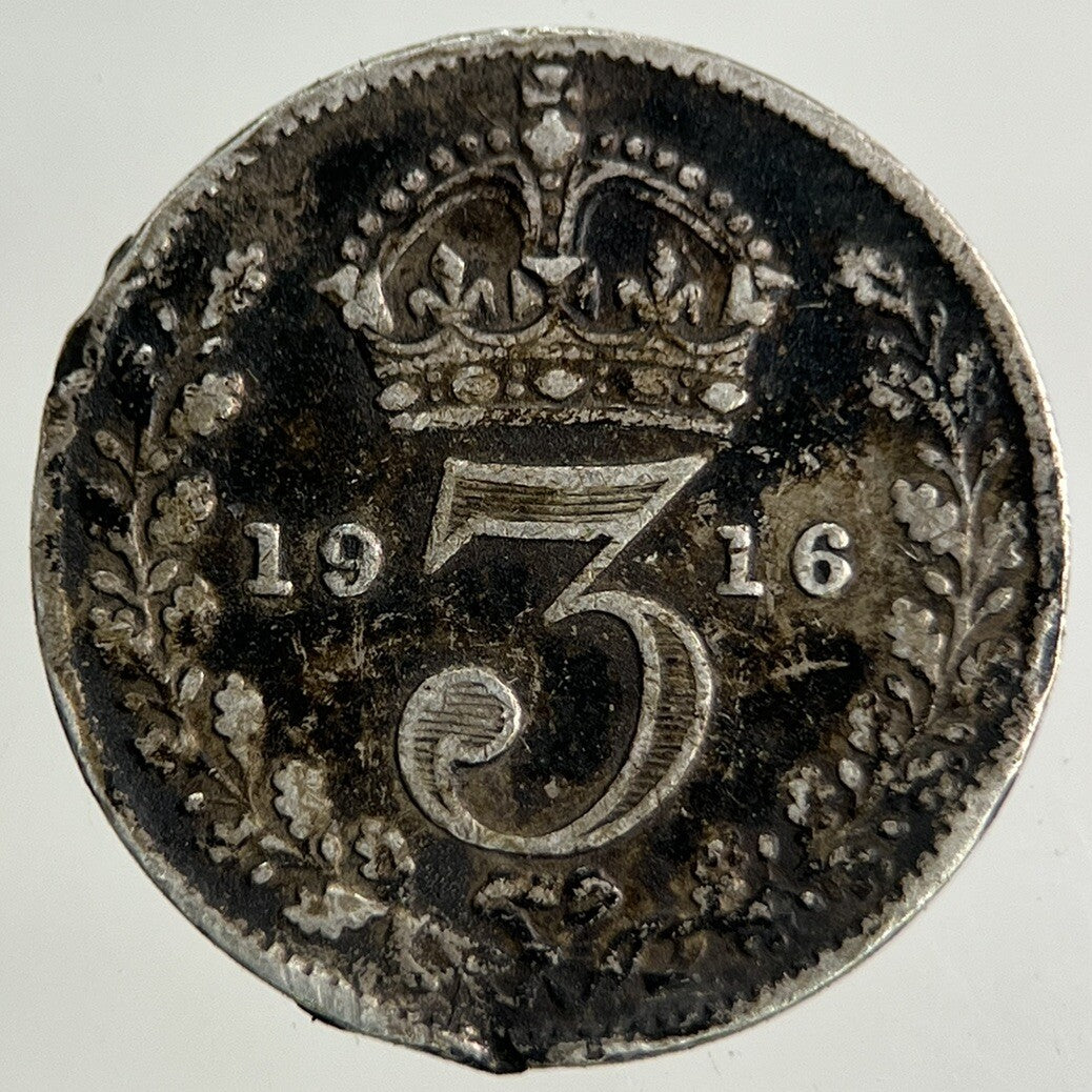 1916 George V Threepence Silver Coin | Fine Collectable Grade
