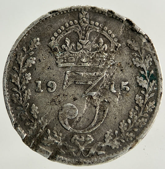 1915 George V Threepence Silver Coin | Fair Grade