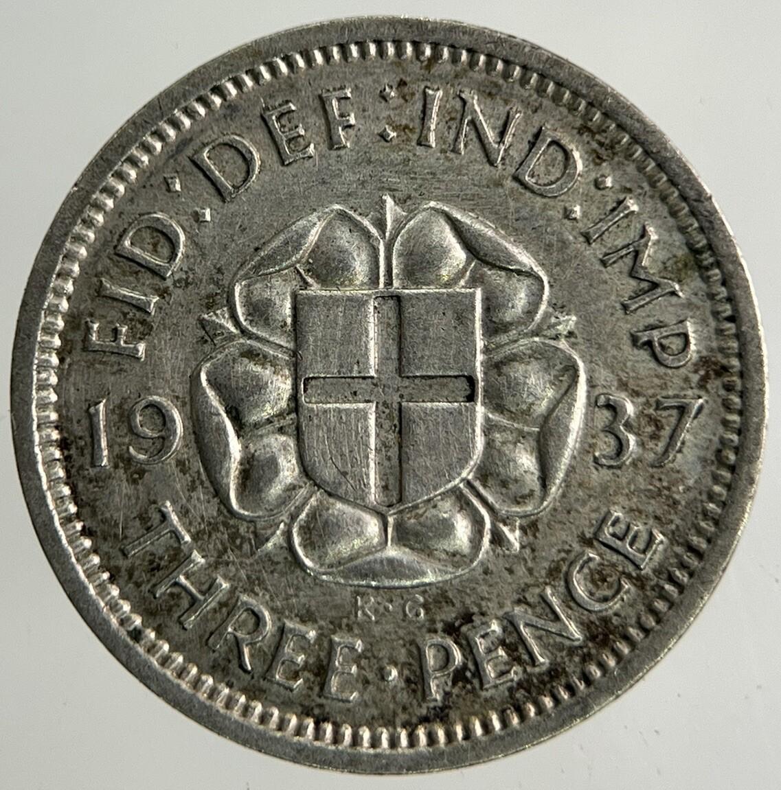 1937 George VI Threepence Silver Coin | Fine Collectable Grade