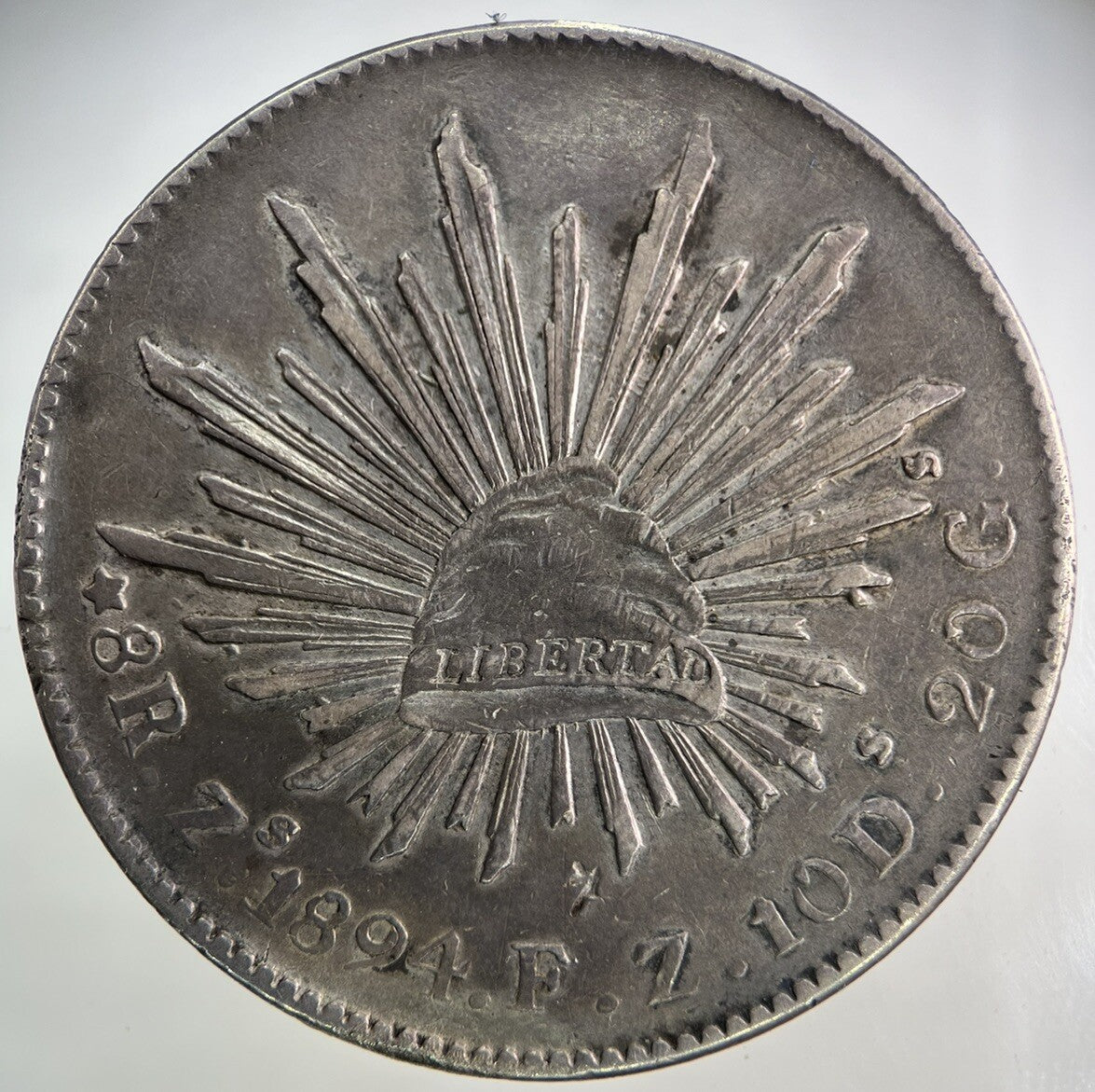 1894 Mexico 8 Reales Silver Coin | Fine Collectable Grade