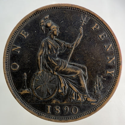 1890 Victoria One Penny Coin | Very High Grade
