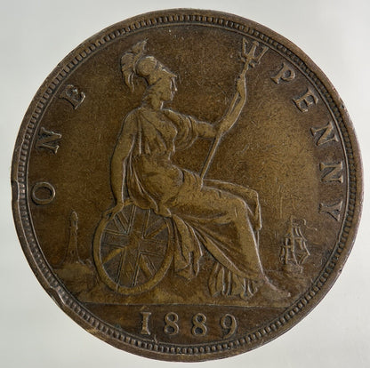 1889 Victoria One Penny Coin | Very High Grade