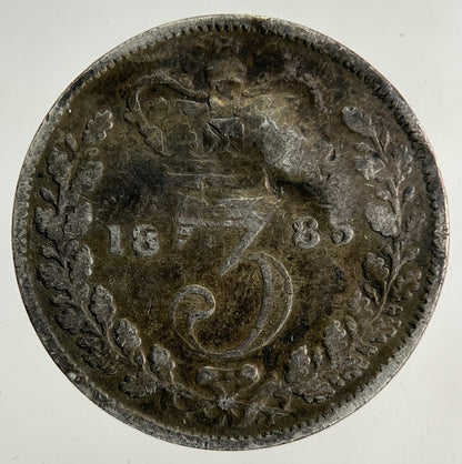 1885 Victoria Threepence Silver Coin | Collectable Grade