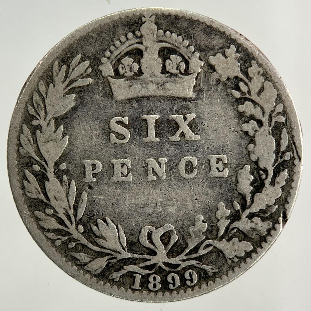 1899 Victoria Sixpence Silver Coin | Fine Collectable Grade