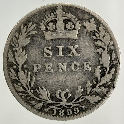 1899 Victoria Sixpence Silver Coin | Fine Collectable Grade