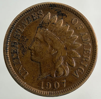 1907 US USA One Cent Coin | Fine Collectable Grade