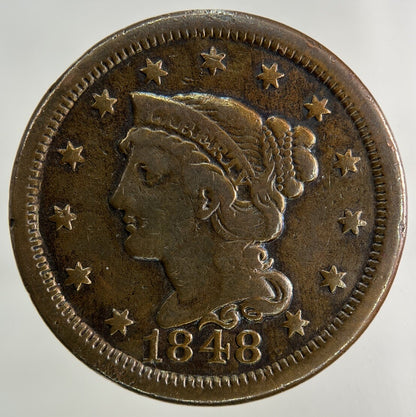 1848 US USA One Cent Coin | Fine Collectable Grade