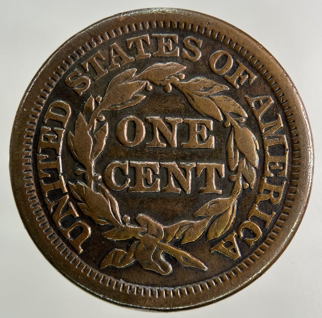 1848 US USA One Cent Coin | Fine Collectable Grade
