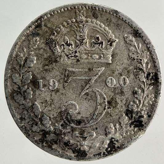 1900 Victoria Threepence Silver Coin | Fine Collectable Grade