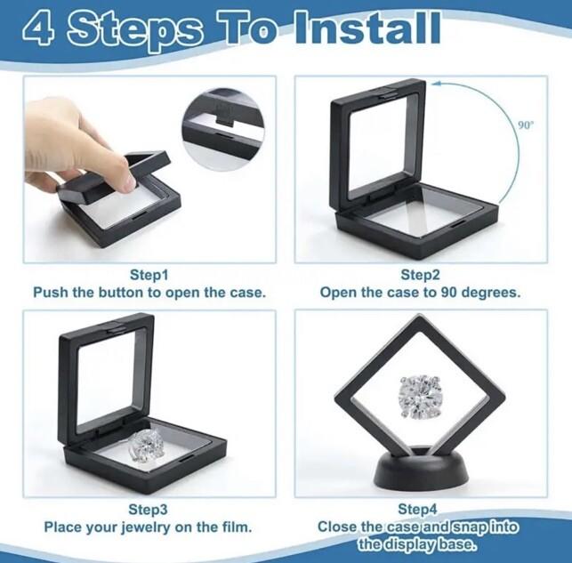 5 x Black Transparent Coin Display Stands For 1oz Silver or Gold Coins
