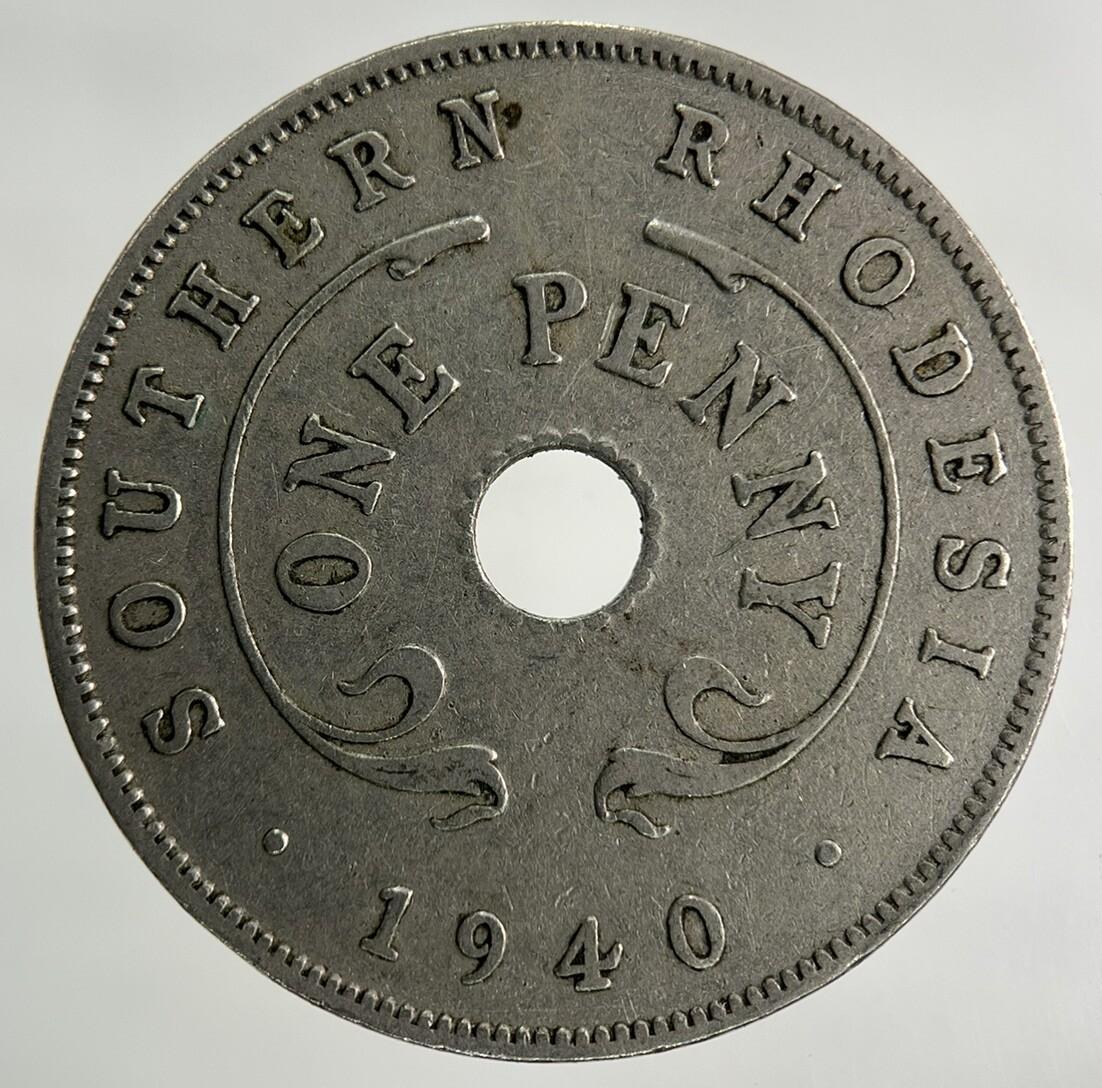 1940 Africa Rhodesia One Penny Coin | Fine Collectable Grade