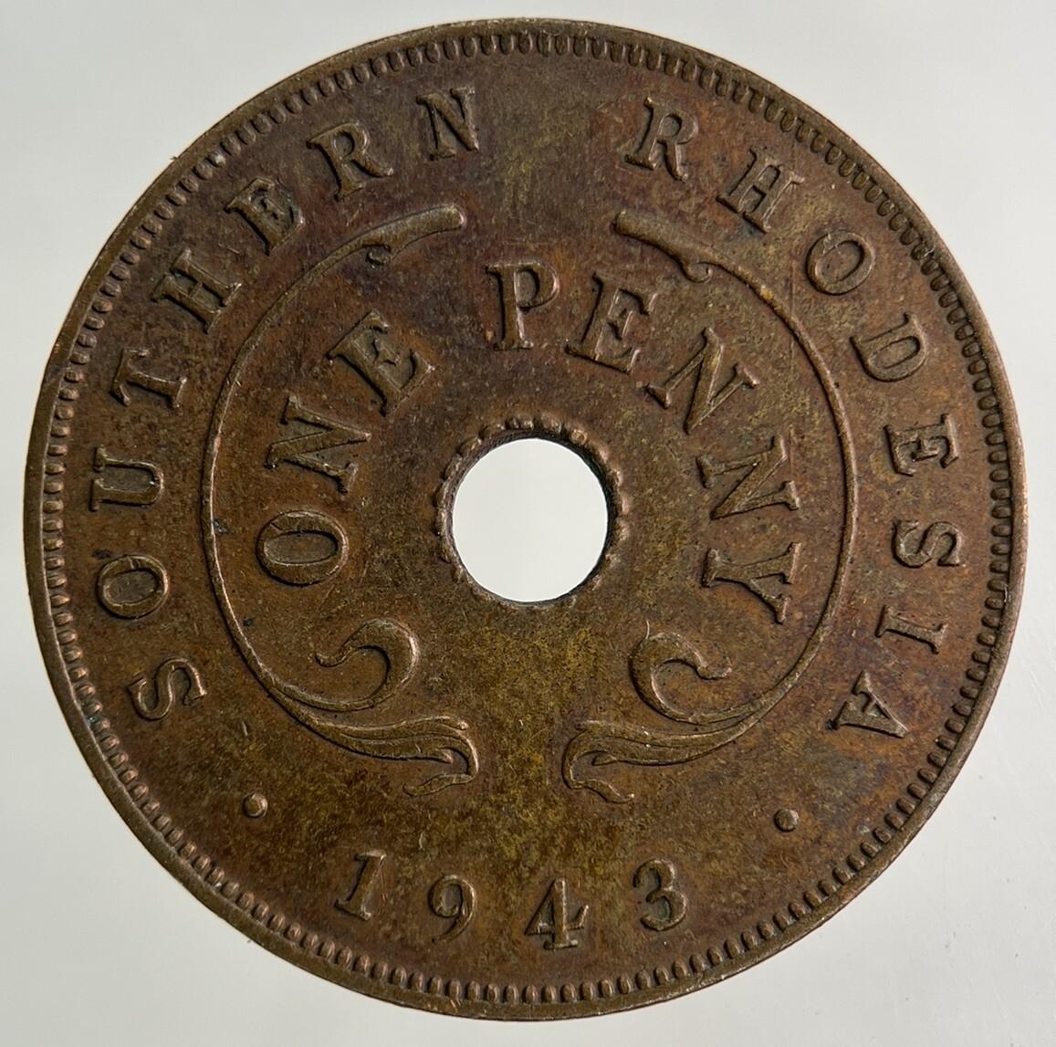 1943 Africa Rhodesia One Penny Coin | Fine Collectable Grade