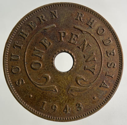 1943 Africa Rhodesia One Penny Coin | Fine Collectable Grade
