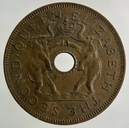 1957 Africa Rhodesia One Penny Coin | Fine Collectable Grade