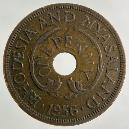 1956 Africa Rhodesia One Penny Coin | Fine Collectable Grade