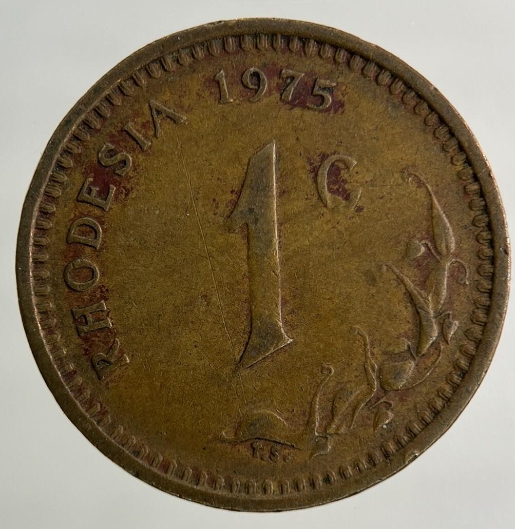 1975 Africa Rhodesia One Cent 1c Coin | Fine Collectable Grade