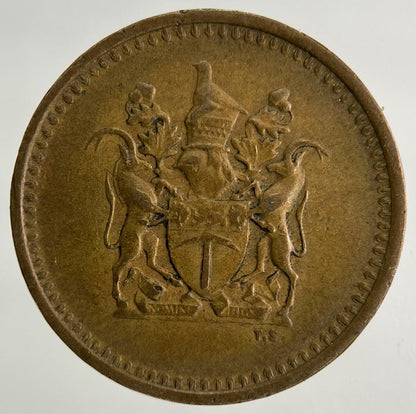1970 Africa Rhodesia One Cent 1c Coin | Fine Collectable Grade