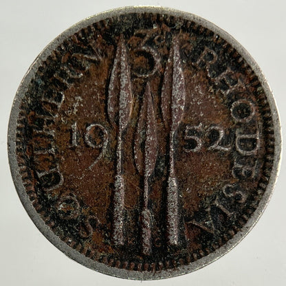 1952 Africa Rhodesia Threepence Coin | Fine Collectable Grade
