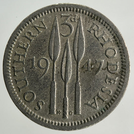 1947 Africa Rhodesia Threepence Coin | Fine Collectable Grade