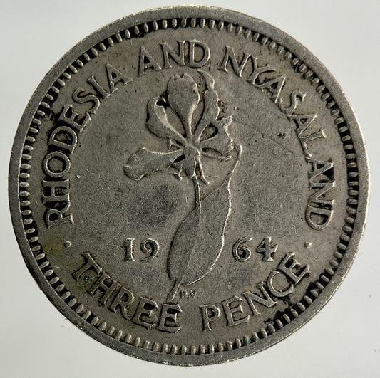 1964 Africa Rhodesia Threepence Coin | Fine Collectable Grade