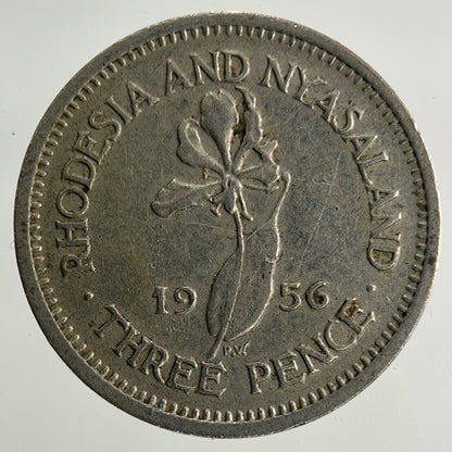 1956 Africa Rhodesia Threepence Coin | Fine Collectable Grade