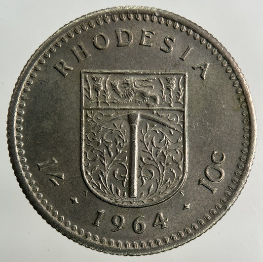 1964 Africa Rhodesia 10 Cents Coin | Fine Collectable Grade