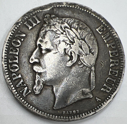 1870-A France 5 Francs Silver Coin | Napoleon III | Collectable Grade