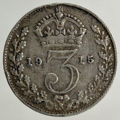 1915 George V Threepence Silver Coin | Fine Collectable Grade