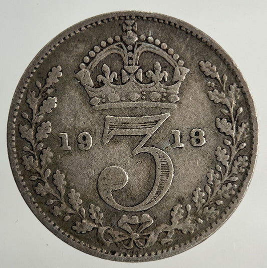 1918 George V Threepence Silver Coin | Fine Collectable Grade