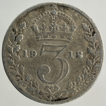 1918 George V Threepence Silver Coin | Fine Collectable Grade