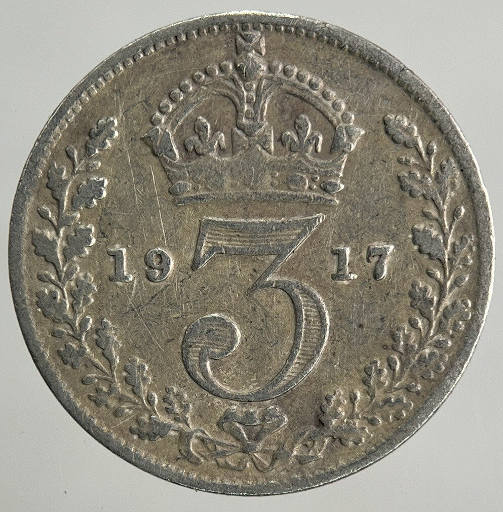 1917 George V Threepence Silver Coin | Fine Collectable Grade
