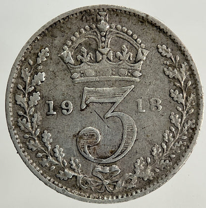 1918 George V Threepence Silver Coin | Fine Collectable Grade