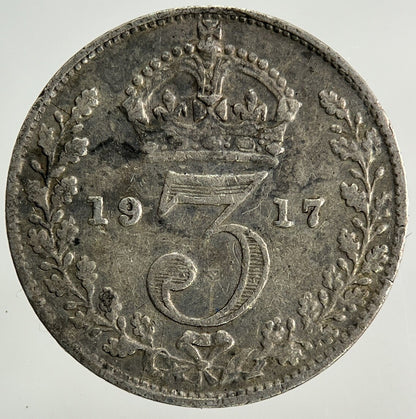 1917 George V Threepence Silver Coin | Fine Collectable Grade