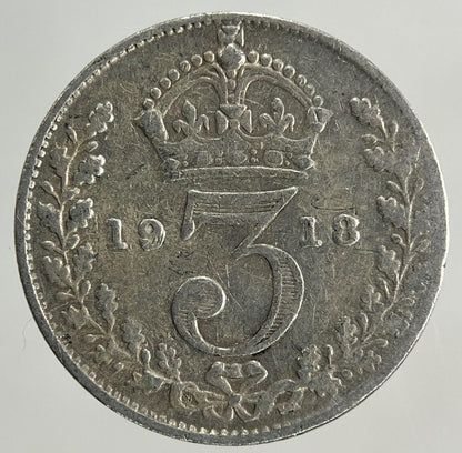 1918 George V Threepence Silver Coin | Fine Collectable Grade